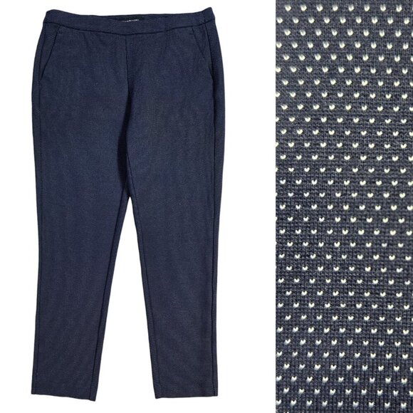 Liverpool Navy Blue Pin Dot Pull On Ankle Pant Capsule Stitch Fix XM5077EC - Picture 1 of 9